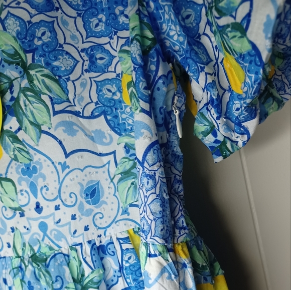 Blue and Yellow Maxi Dress - Picture 11 of 11
